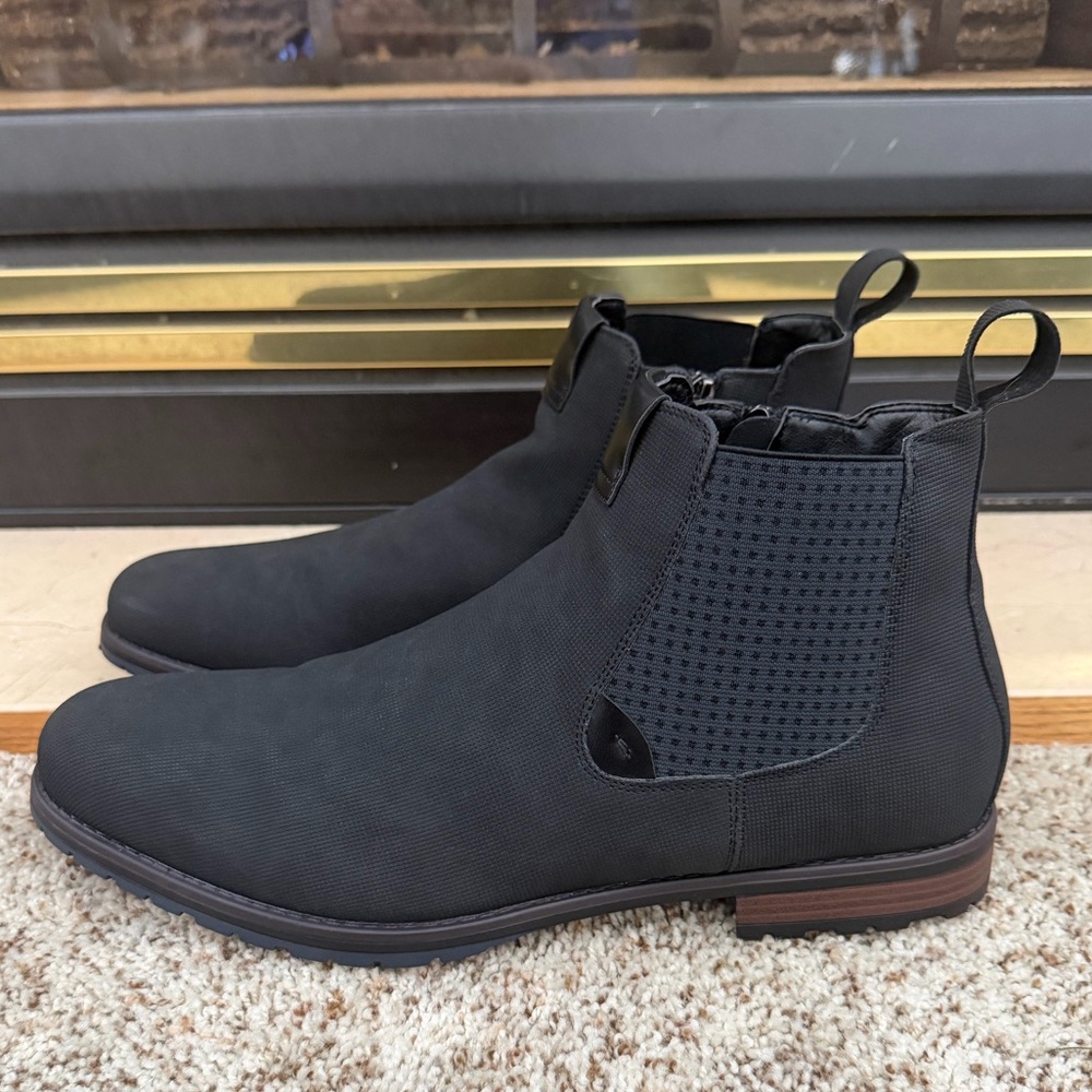 Stacy Adams Men's Oakhurst Black Chelsea Boot with‎ Zipper Size 11.5 Men's NWOT